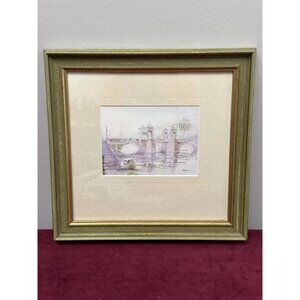 Krylova Zayia Original Watercolor Lomonosov Bridge St. Petersburg Russia